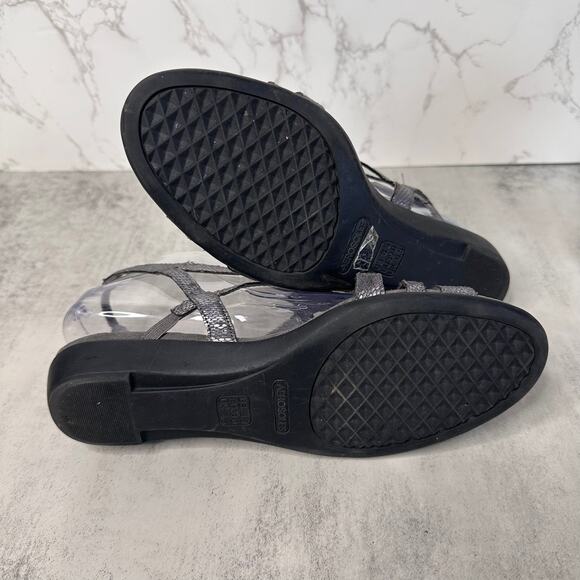 Aerosoles Sandals WMNS 8.5 Silver Strappy Slingback Open Toe Designer Fashion - Picture 6 of 7